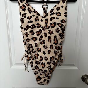 Kona Sol Leopard Print One Piece Swimsuit